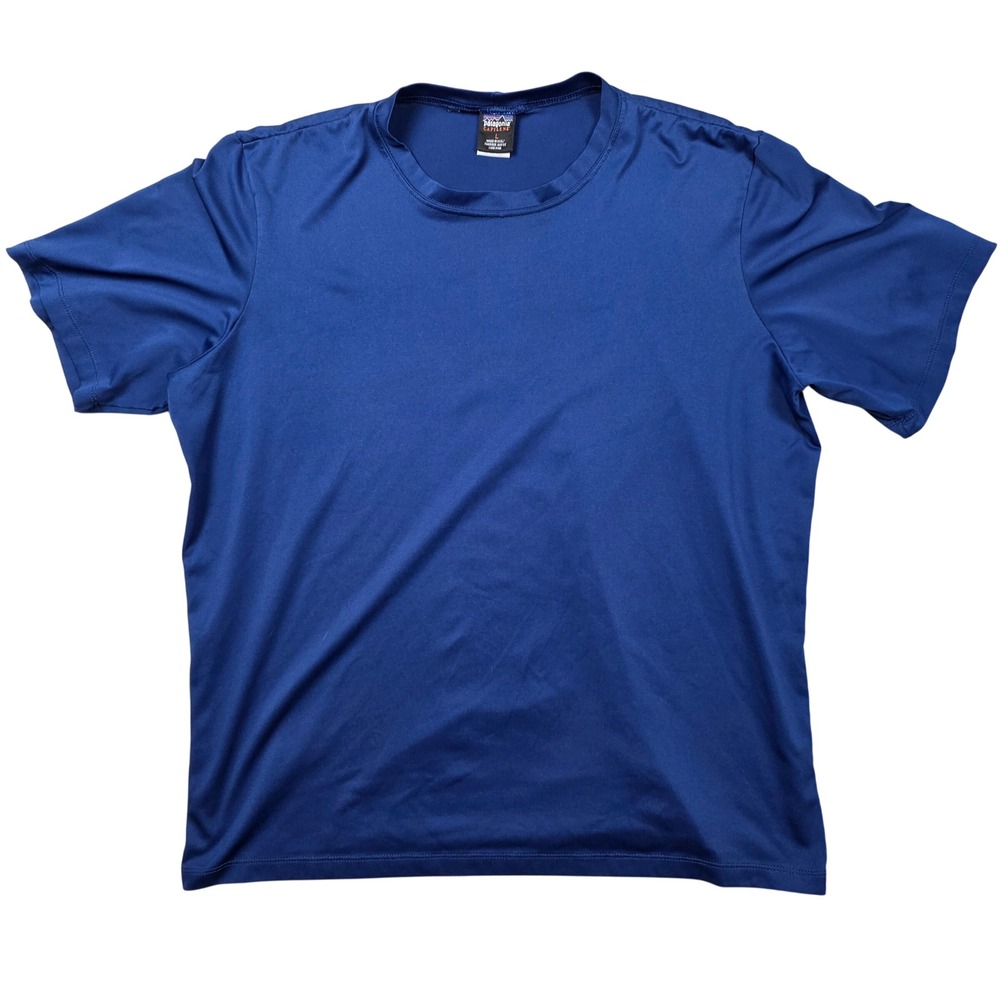 Patagonia Capilene Men's Blue Short Sleeve T Shirt Size L Athletic Performance